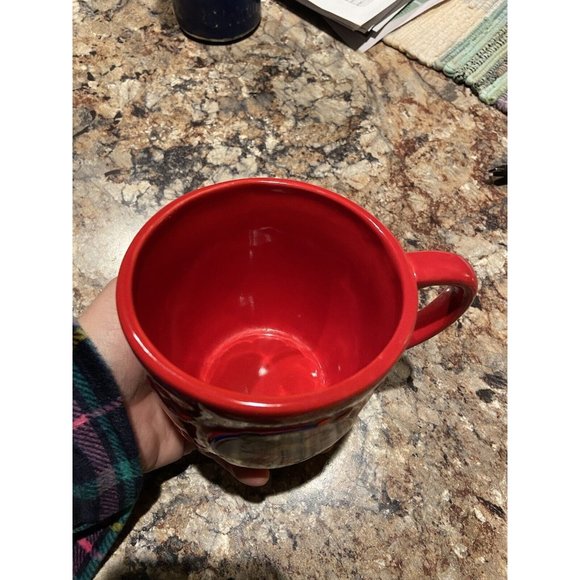 Mickey and Minnie Red Coffee Mug Raised Pattern Hallmark Collection Disney - Picture 3 of 13